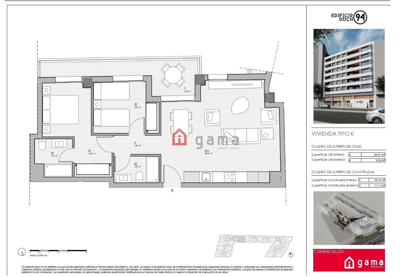 2 bedroom Flat for sale in Castello de la Plana with garage - € 208,000 (Ref: 9413823)