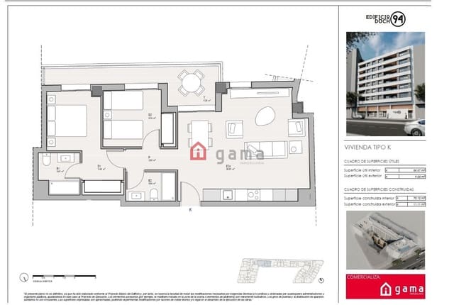 2 soverom Leilighet til salgs i Castelló de la Plana med garasje - € 208 000 (Ref: 9413823)