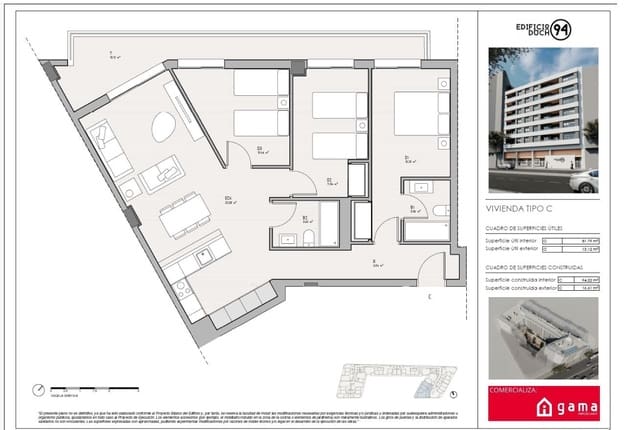 3 sovrum Lägenhet till salu i Castelló de la Plana med garage - 242 000 € (Ref: 9513198)