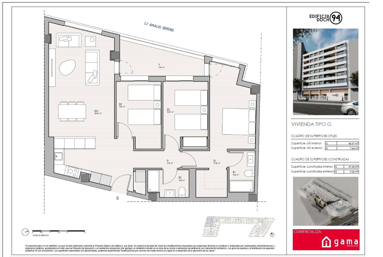 3 sovrum Lägenhet till salu i Castello de la Plana med garage - 254 000 € (Ref: 9513210)
