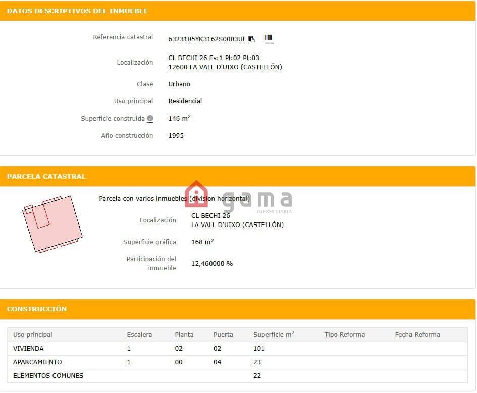 Piso de 3 habitaciones en La Vall d'Uixó en venta con garaje - 107.000 € (Ref: 9627392)