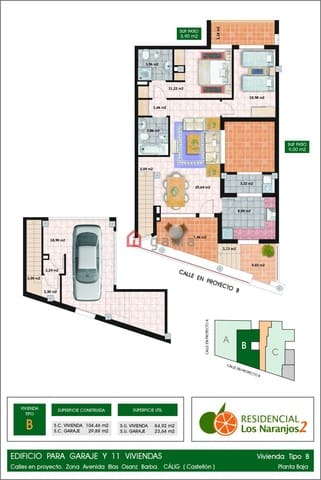 2 soveværelse Lejlighed til salg i Càlig med garage - € 140.000 (Ref: 9735352)