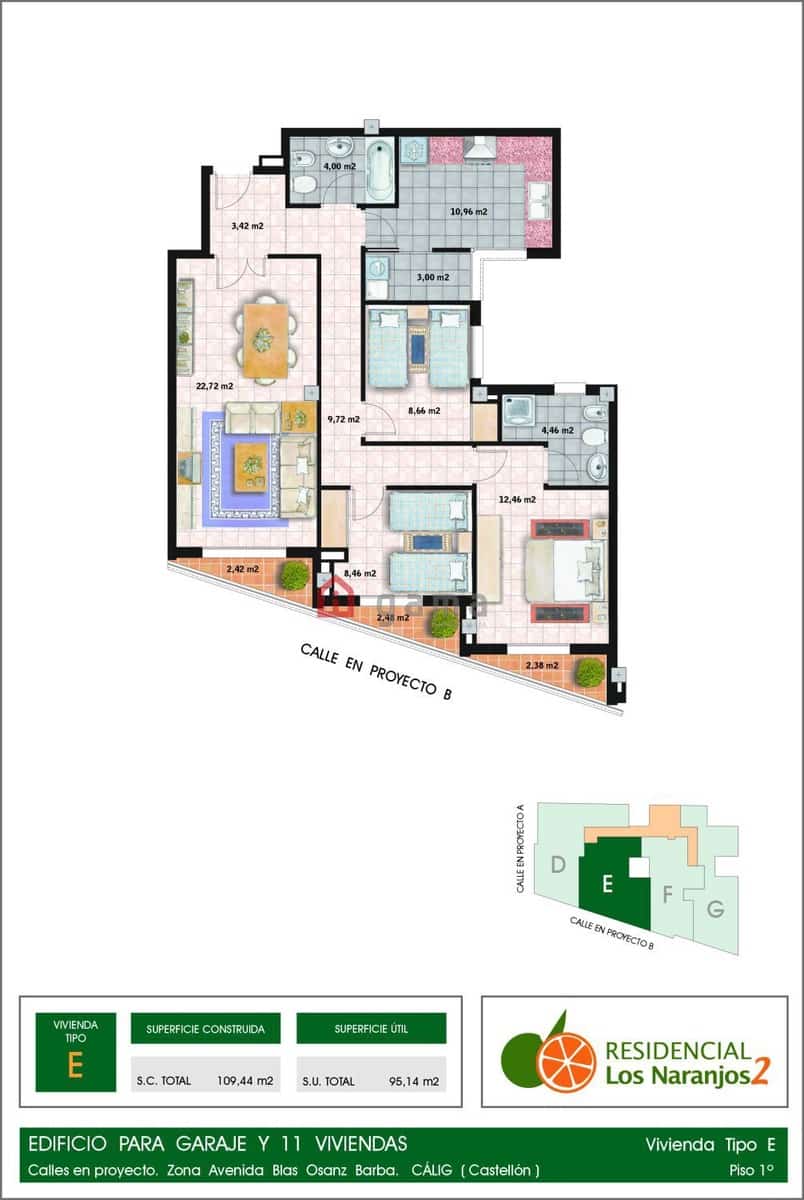 3 bedroom Flat for sale in Calig with garage - € 135,000 (Ref: 9735353)