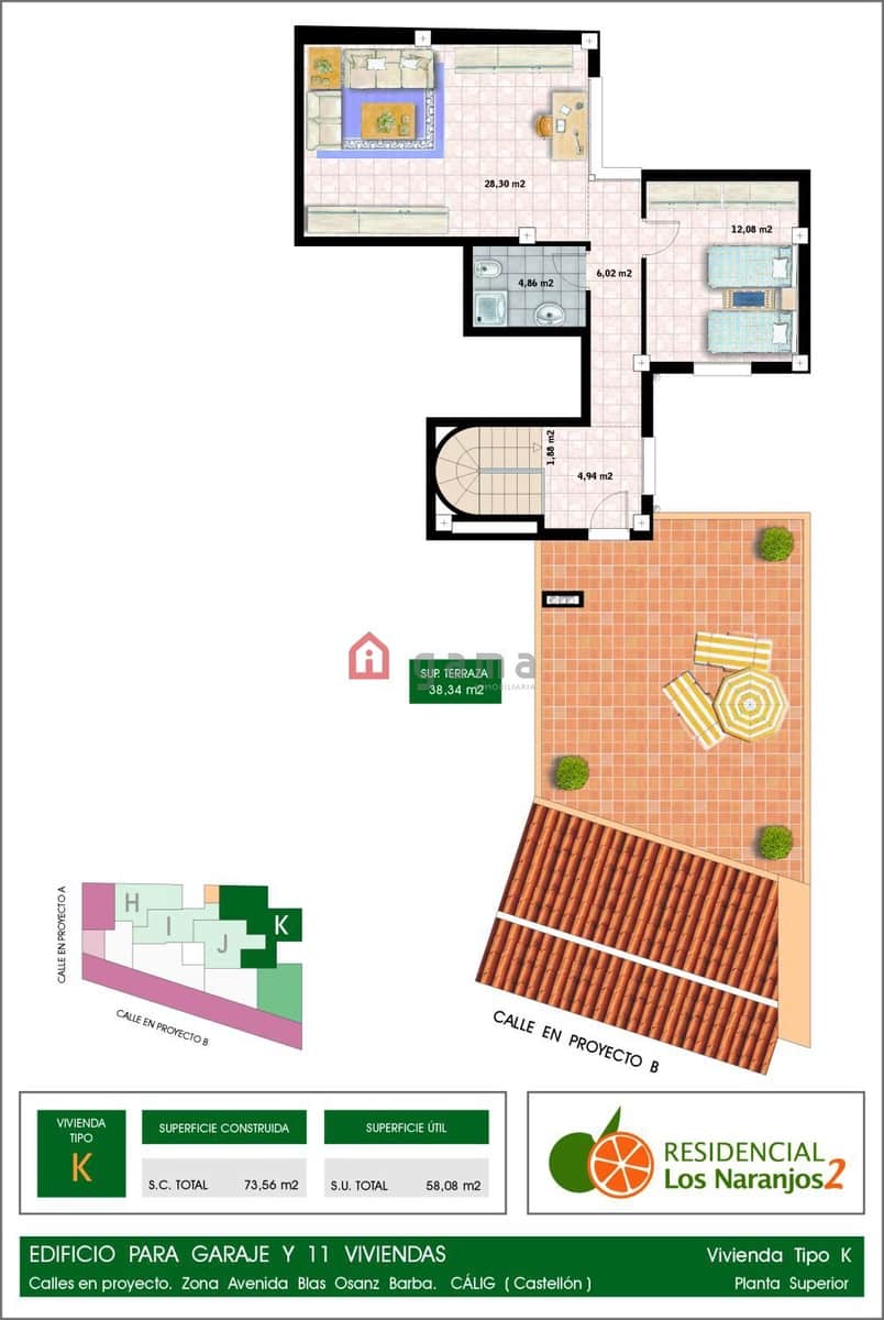 4 slaapkamer Penthouse te koop in Calig met garage - € 160.000 (Ref: 9788240)