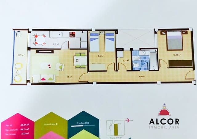 2 slaapkamer Flat te koop in Vinaròs met garage - € 156.000 (Ref: 9049174)