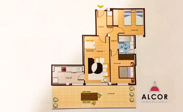2 slaapkamer Penthouse te koop in Vinaròs met garage - € 196.000 (Ref: 9051400)