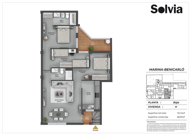 3 camera da letto Appartamento in vendita in Benicarló con garage - 115.000 € (Rif: 9075870)