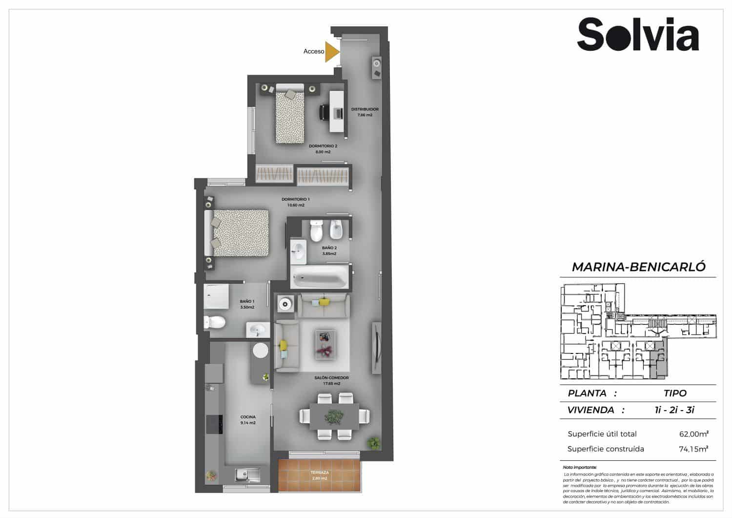 2 soveværelse Lejlighed til salg i Benicarlo med garage - € 117.000 (Ref: 9078348)