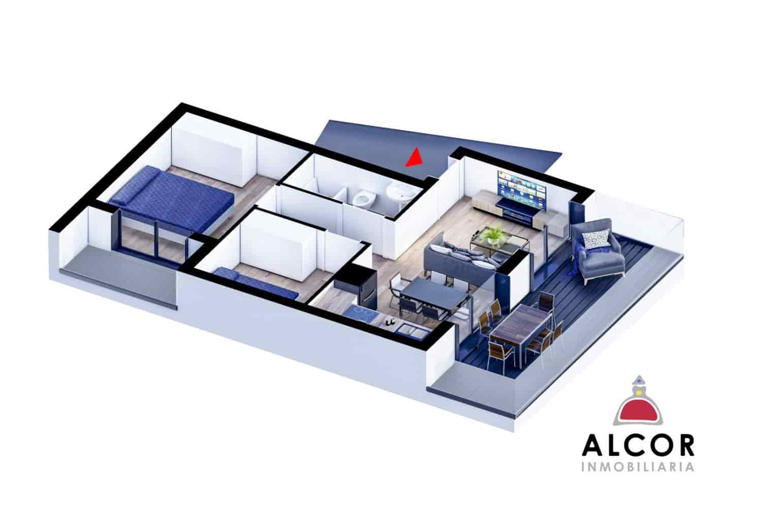 Piso de 2 habitaciones en Peñíscola en venta - 195.000 € (Ref: 9619063)