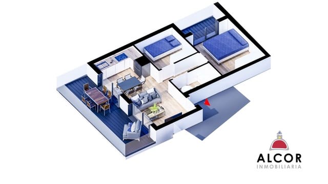 Piso de 2 habitaciones en Peñíscola en venta - 195.000 € (Ref: 9619063)