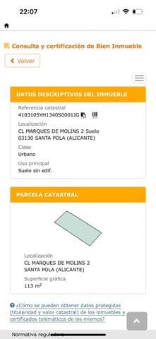 Tontti myytävänä paikassa Playa Levante, Santa Pola - 160 000 € (Ref: 8874598)