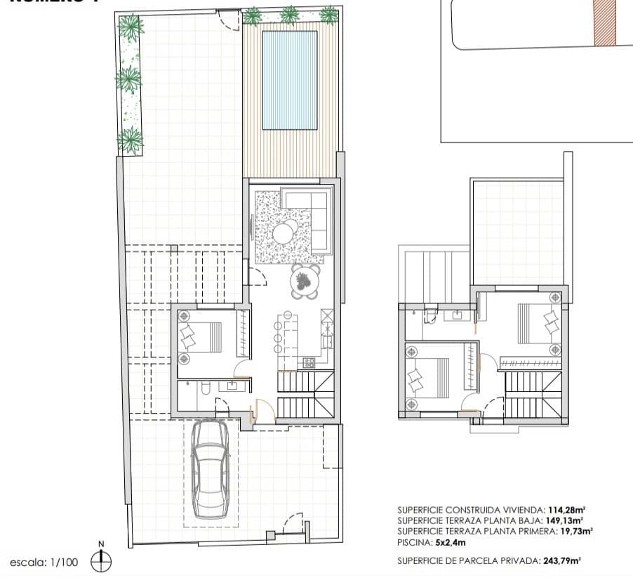3 sypialnia Willa na sprzedaż w Torre-Pacheco z basenem - 459 900 € (Ref: 10008118)