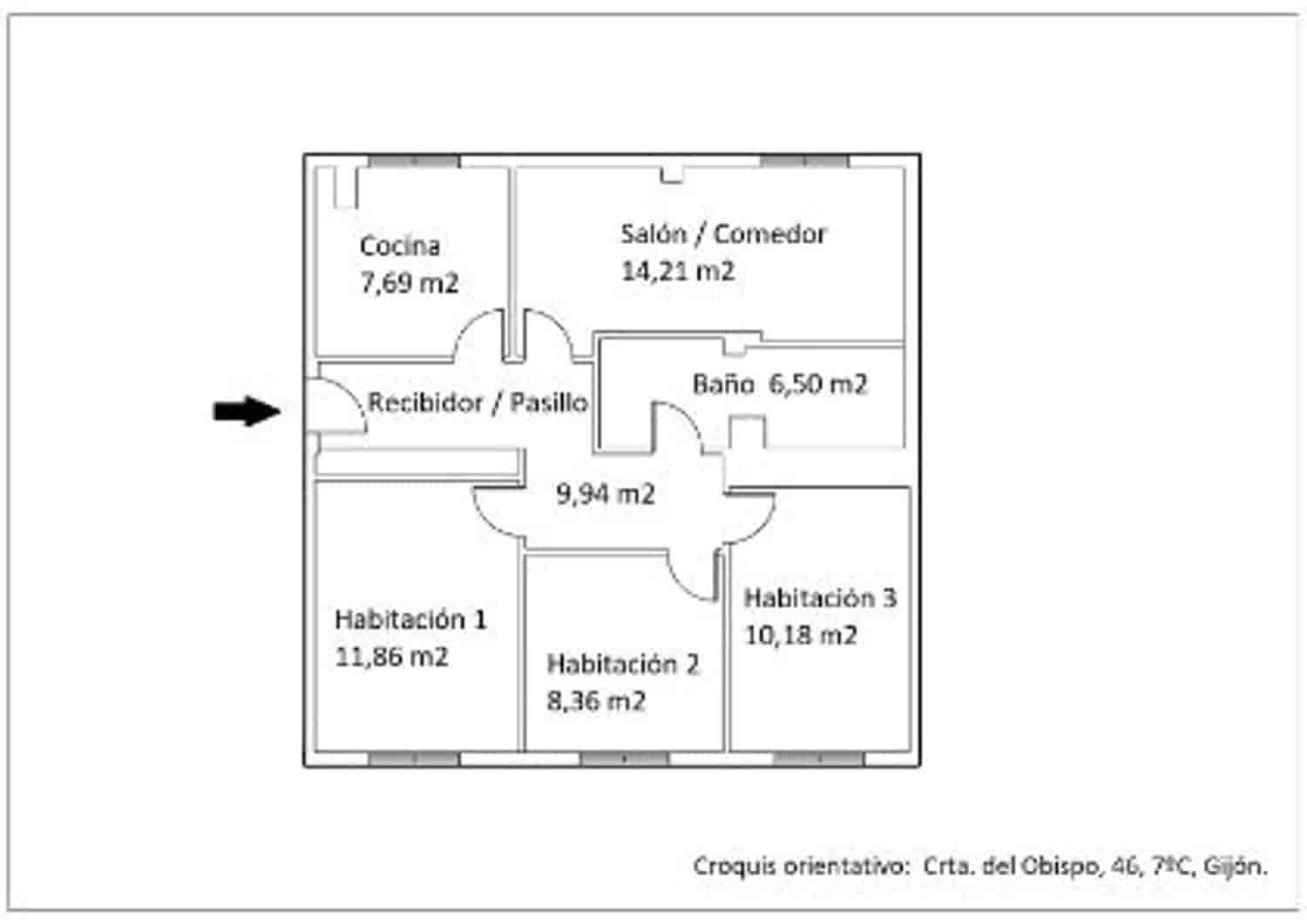 3 sypialnia Apartament do wynajęcia w Gijon z garażem - 800 € (Ref: 9415514)