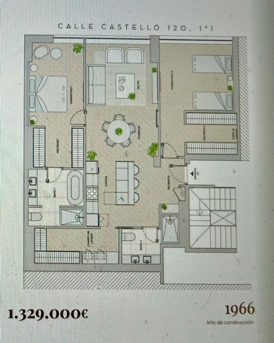 2 slaapkamer Appartement te koop in Madrid stad met garage - € 1.329.000 (Ref: 9432895)