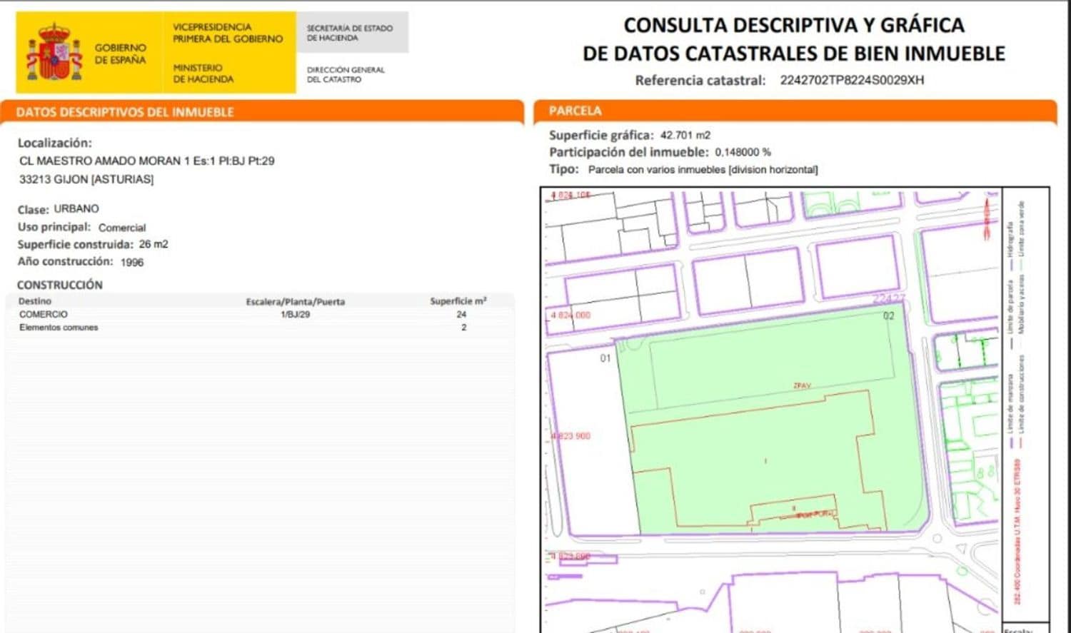 Kommersiell til salgs i Gijon - € 39 000 (Ref: 9432897)