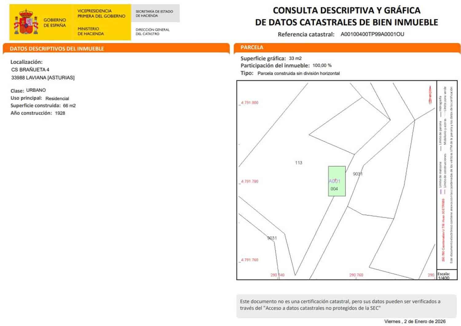 Finca/Casa Rural de 2 habitaciones en Laviana en venta con garaje - 15.000 € (Ref: 9490998)