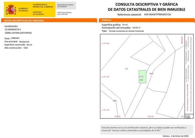 Finca/Casa Rural de 2 habitaciones en Laviana en venta con garaje - 15.000 € (Ref: 9490998)