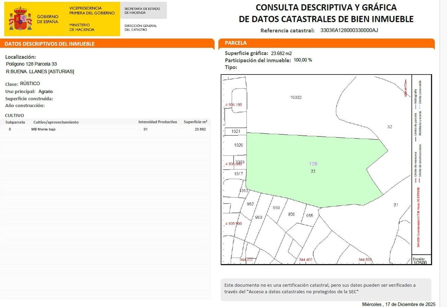 Undeveloped Land for sale in Llanes - € 28,000 (Ref: 9503727)