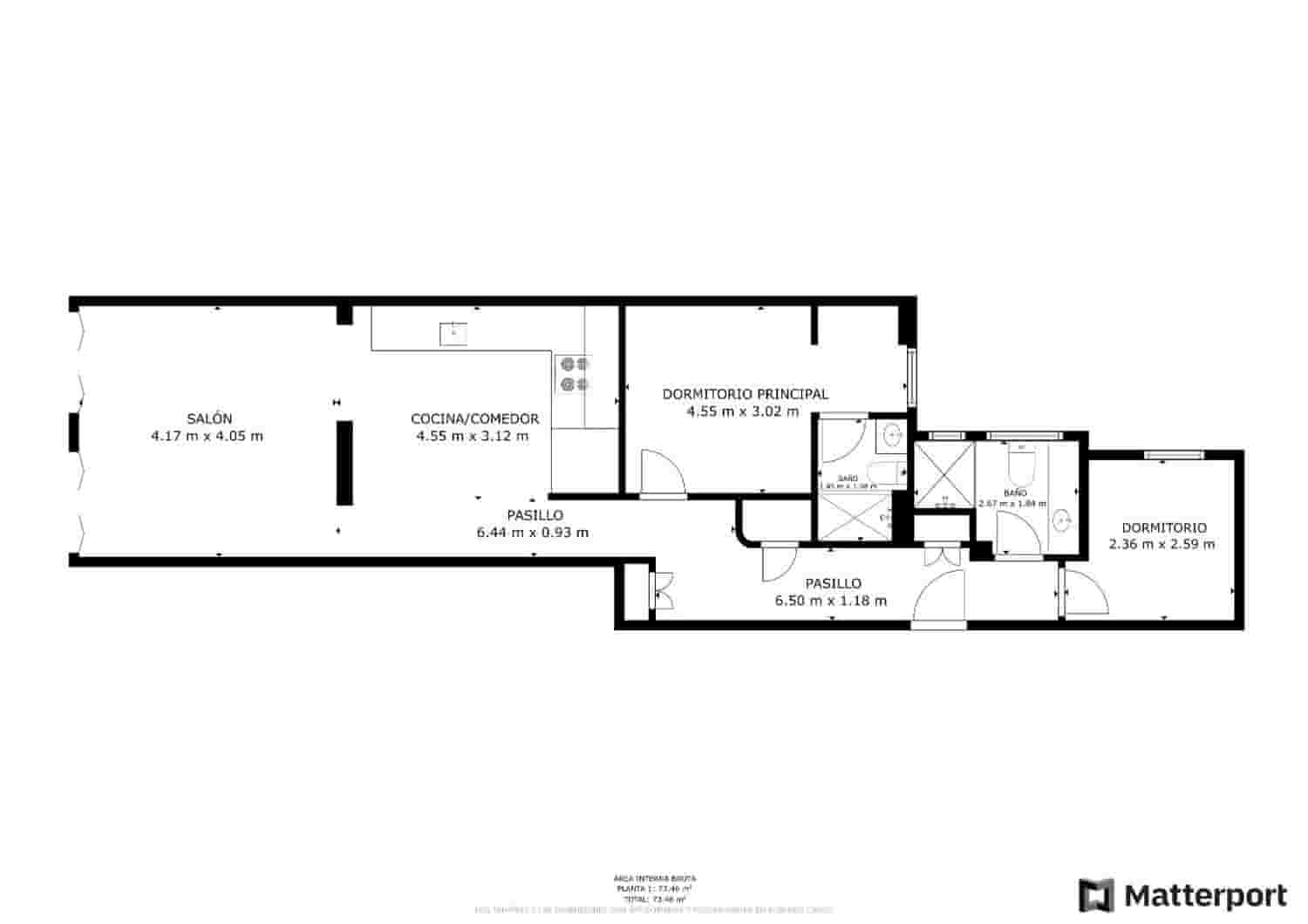 Apartamento de 2 habitaciones en Madrid ciudad en alquiler con garaje - 2.400 € (Ref: 9643674)