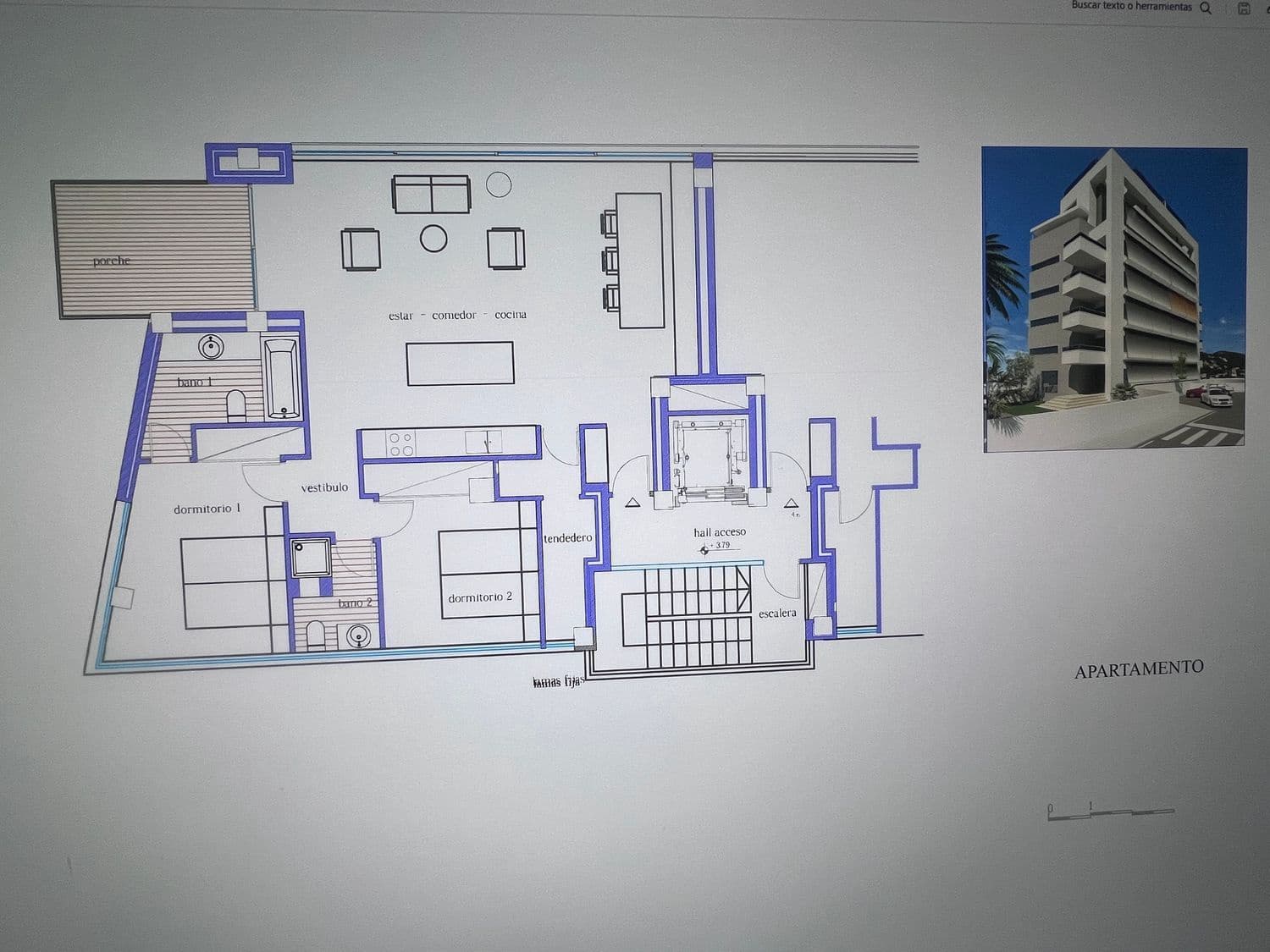 Apartamento de 2 habitaciones en Ibiza / Eivissa ciudad en alquiler con garaje - 3.500 € (Ref: 9557477)