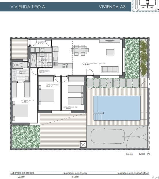 3 makuuhuone Huvila myytävänä paikassa Bigastro mukana 
autotalli - 328 000 € (Ref: 9644915)