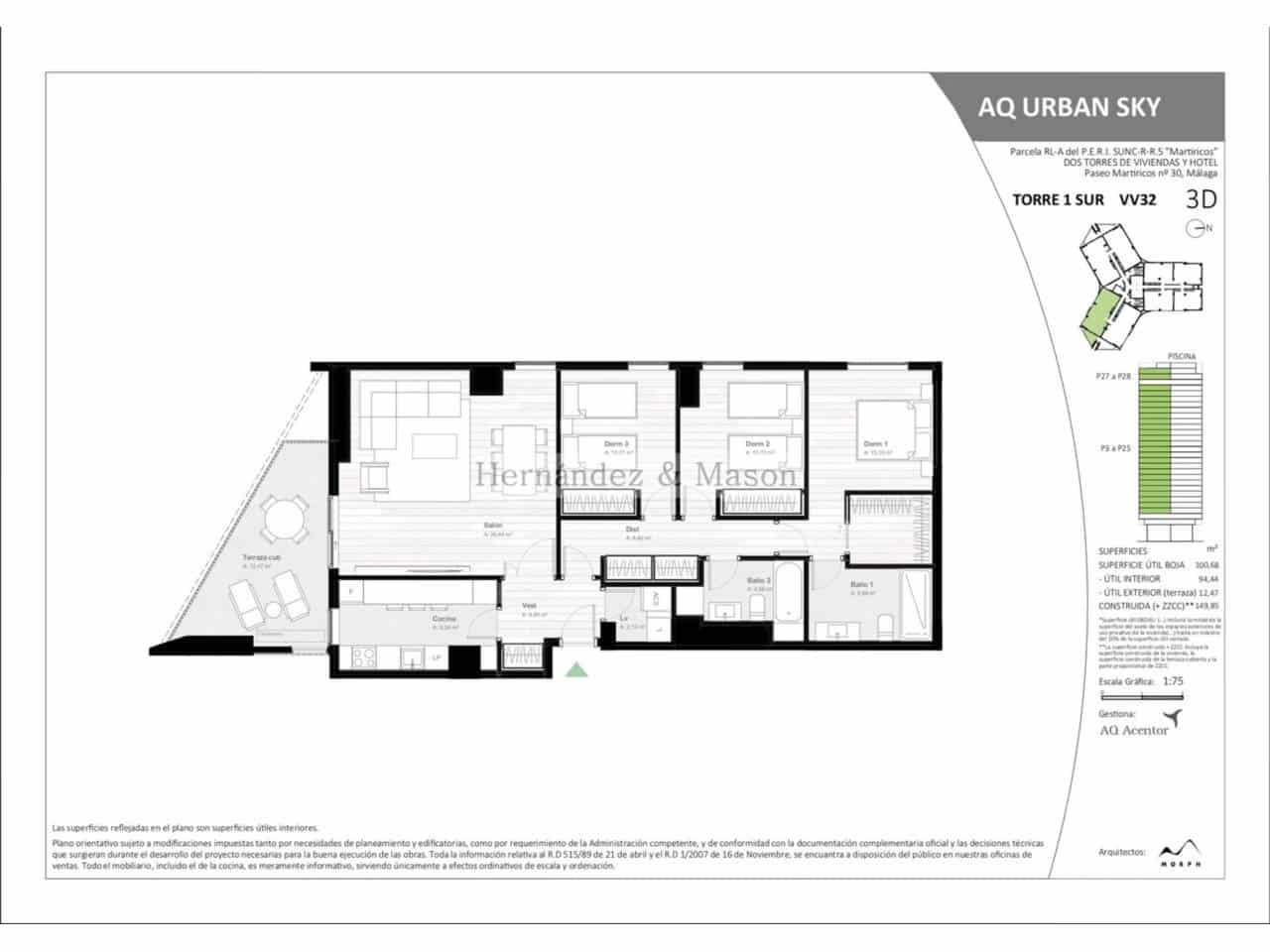 Apartamento de 2 habitaciones en Málaga ciudad en venta con piscina garaje - 410.000 € (Ref: 8359178)