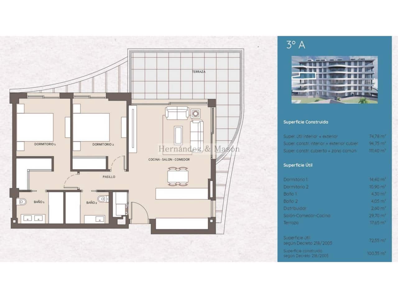 2 soveværelse Penthouse til salg i Benalmadena med swimmingpool garage - € 442.000 (Ref: 8359180)