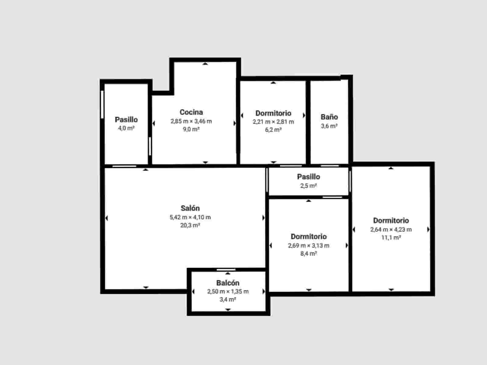 3 camera da letto Appartamento in vendita in Granada citta - 280.000 € (Rif: 9470674)