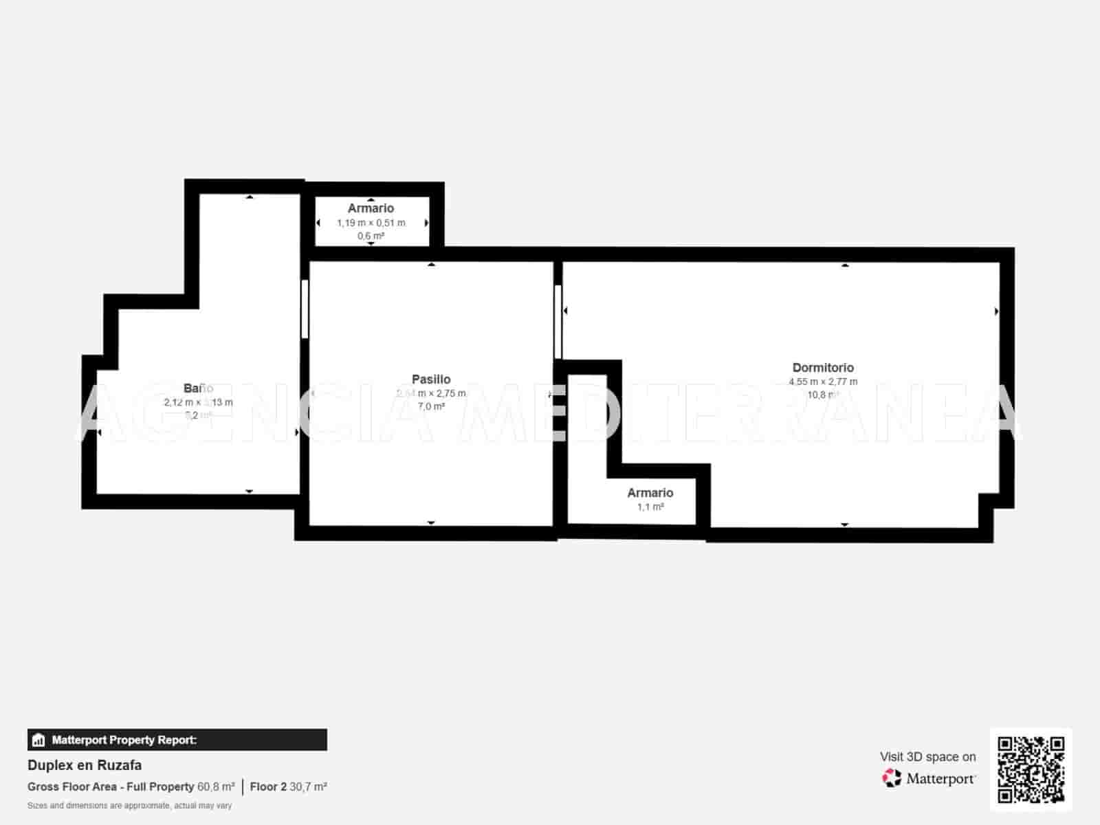 Apartamento de 1 habitación en València ciudad en alquiler - 1.300 € (Ref: 9495368)
