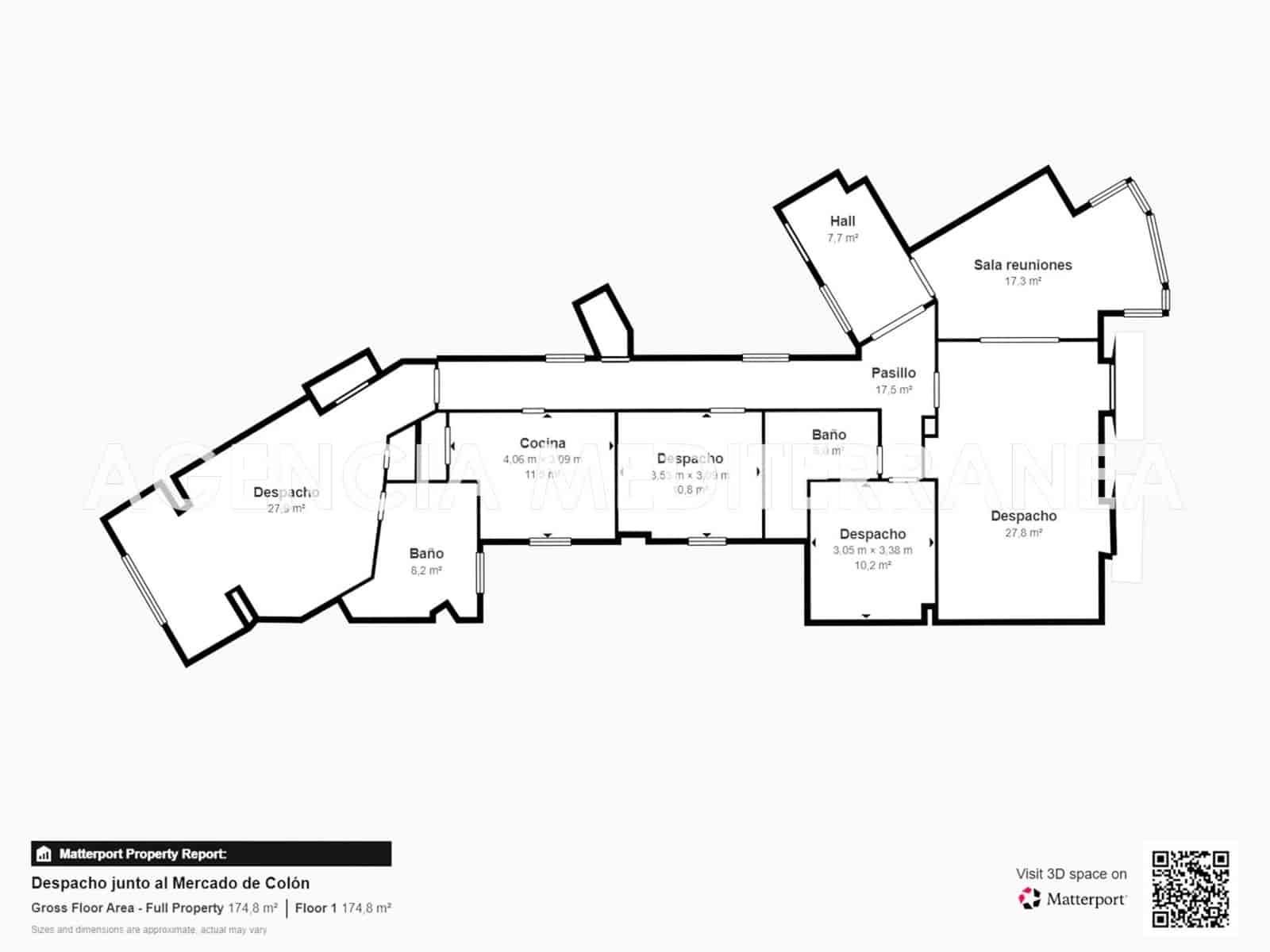 5 Zimmer Büro zu vermieten in Valencia Stadt - 2.300 € (Ref: 9686538)
