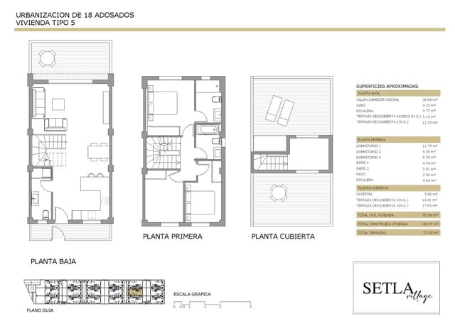 3 chambre Villa/Maison Mitoyenne à vendre à Els Poblets avec garage - 257 000 € (Ref: 9860203)