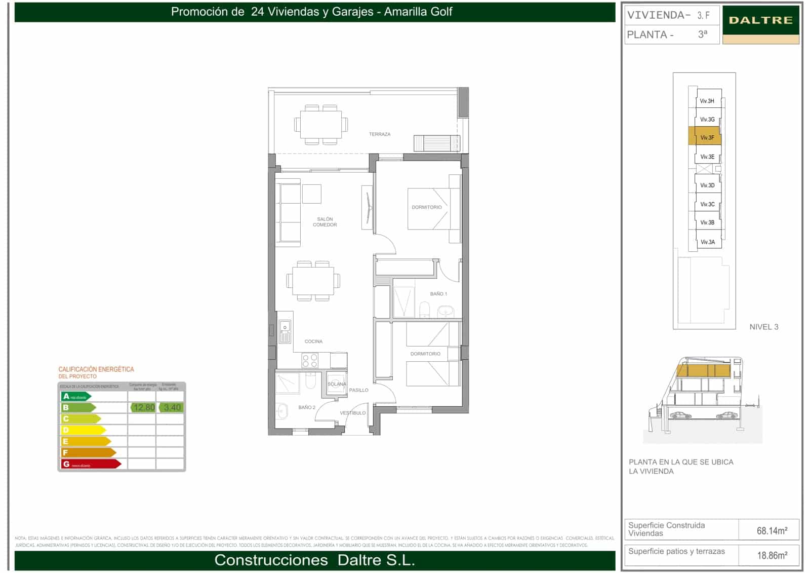 2 soveværelse Lejlighed til salg i Amarilla Golf med swimmingpool garage - € 340.000 (Ref: 8194414)