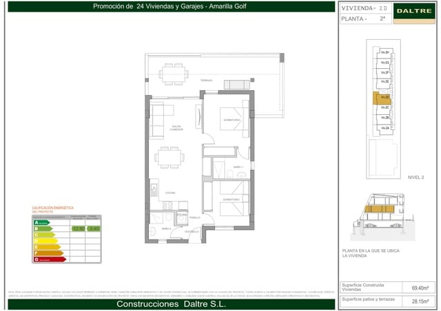2 sypialnia Apartament na sprzedaż w Amarilla Golf, San Miguel de Abona z basenem garażem - 340 000 € (Ref: 8194414)