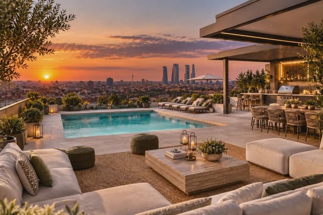 5 quarto Penthouse para venda em El Viso, Madrid cidade com piscina garagem - 10 500 000 € (Ref: 10078795)
