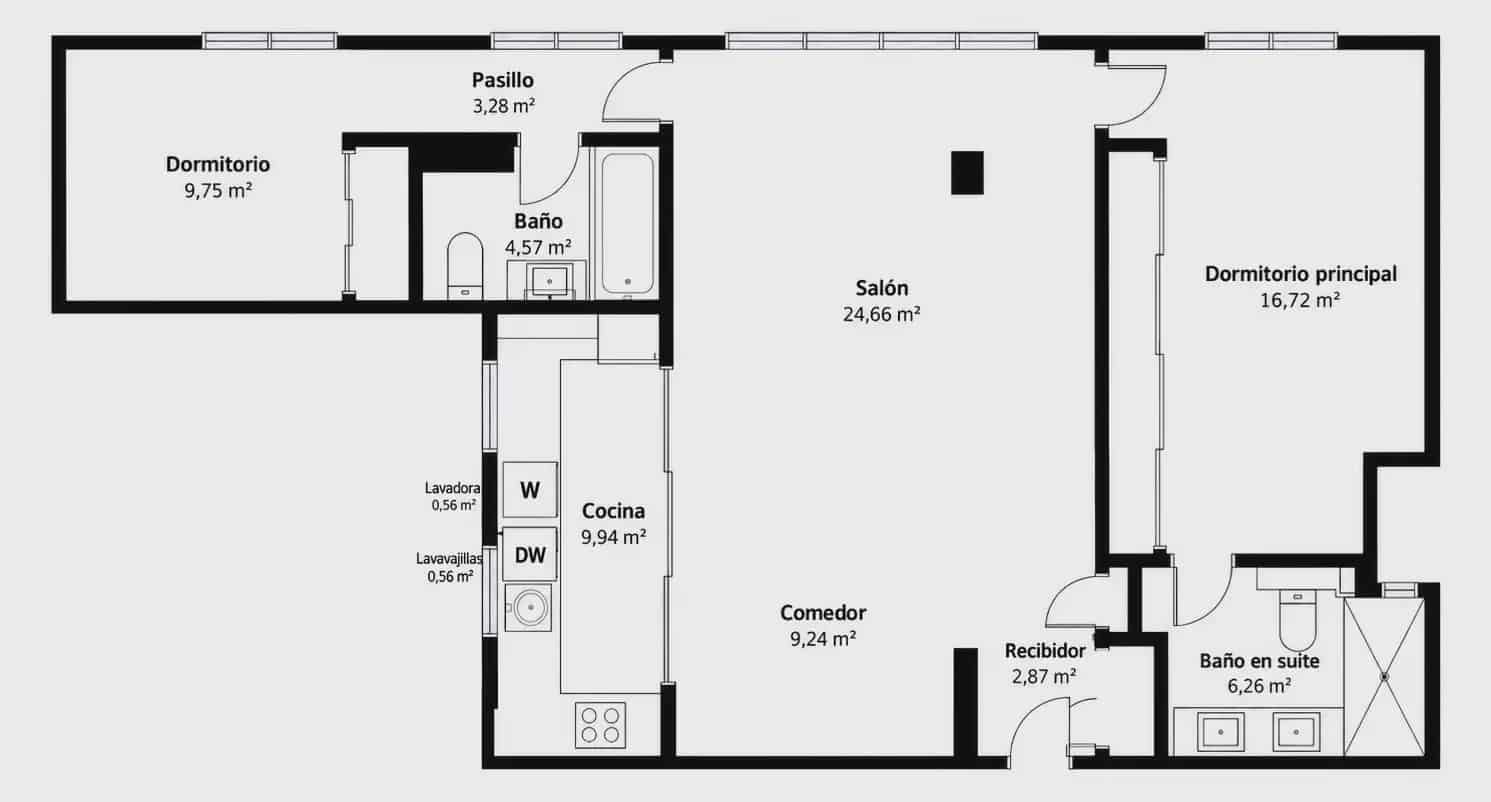 2 chambre Appartement à vendre à Madrid ville - 1 270 000 € (Ref: 10160633)