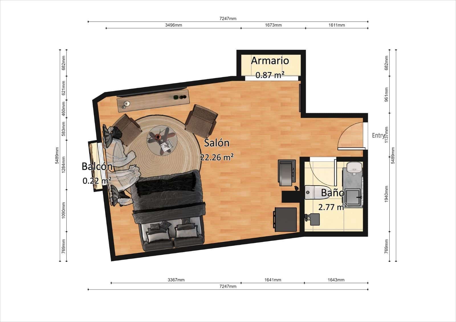 1 quarto Apartamento para venda em Madrid cidade - 435 000 € (Ref: 7746020)