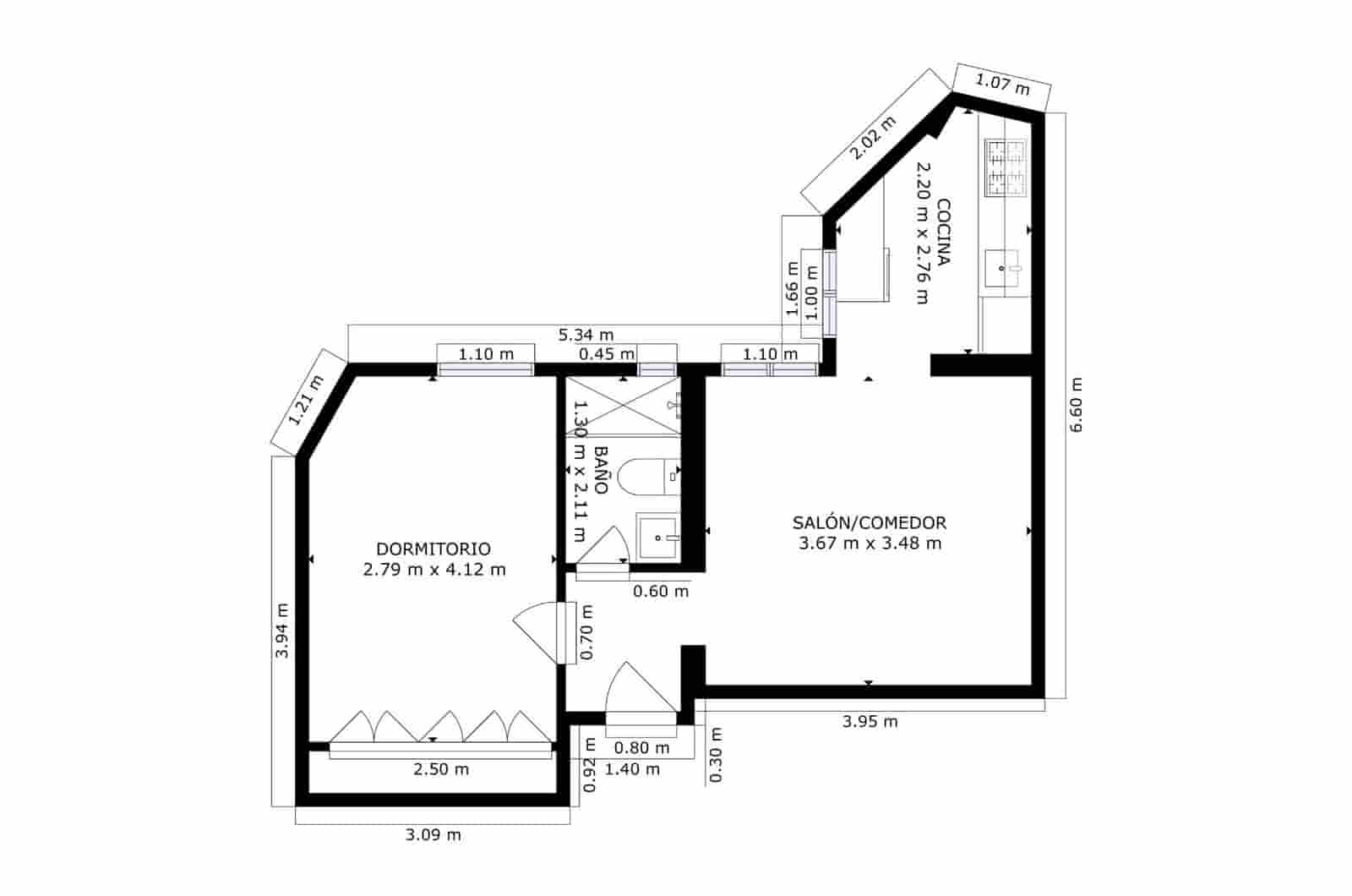 1 soveværelse Lejlighed til leje i Madrid by med garage - € 1.650 (Ref: 9411357)