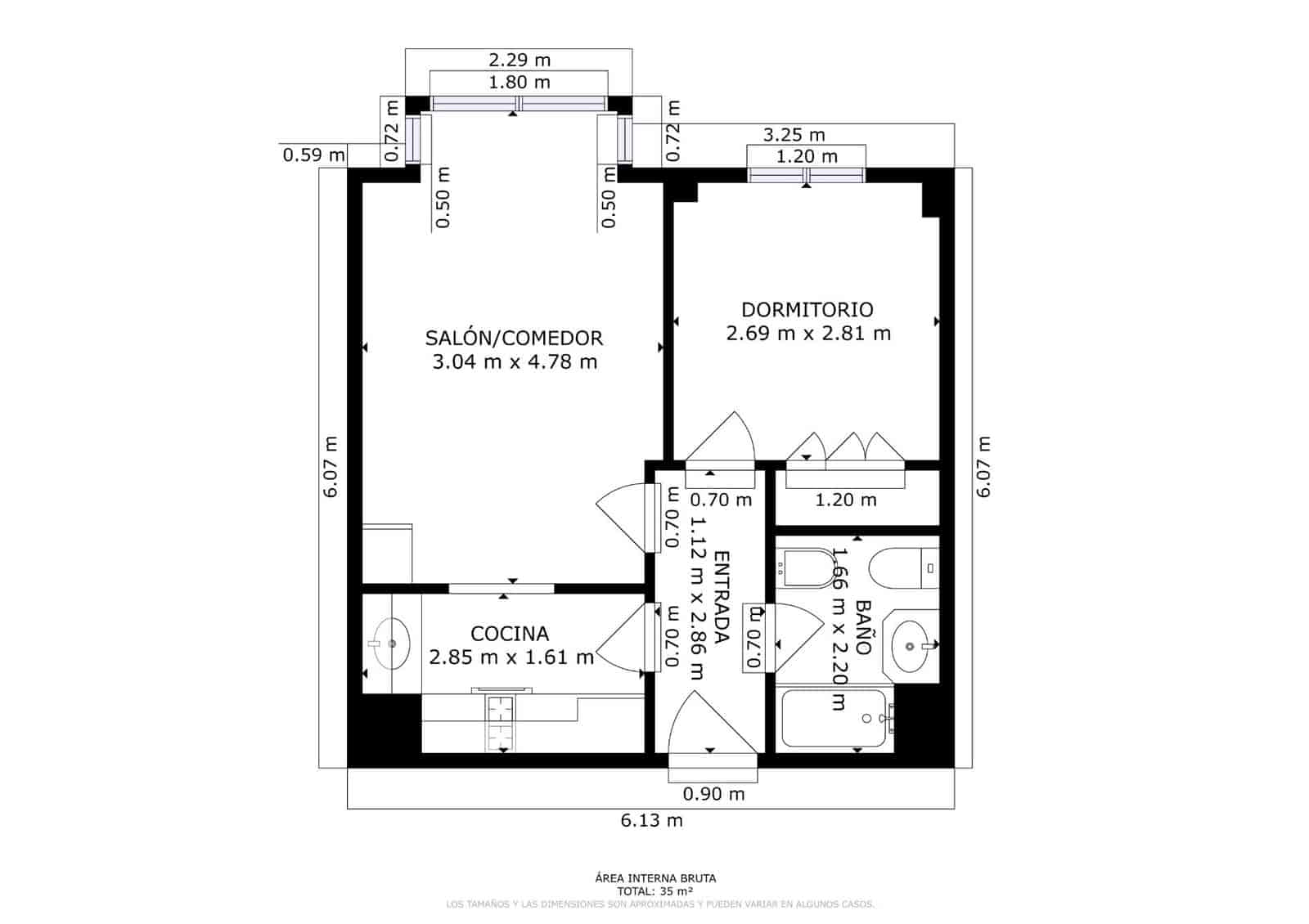 1 soverom Leilighet til salgs i Madrid by med svømmebasseng - € 290 000 (Ref: 9510231)
