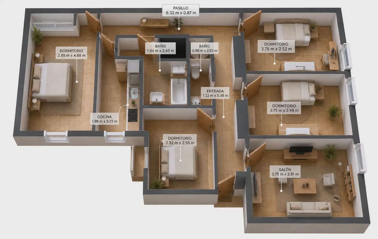 Piso de 5 habitaciones en Madrid ciudad en venta - 790.000 € (Ref: 9893148)
