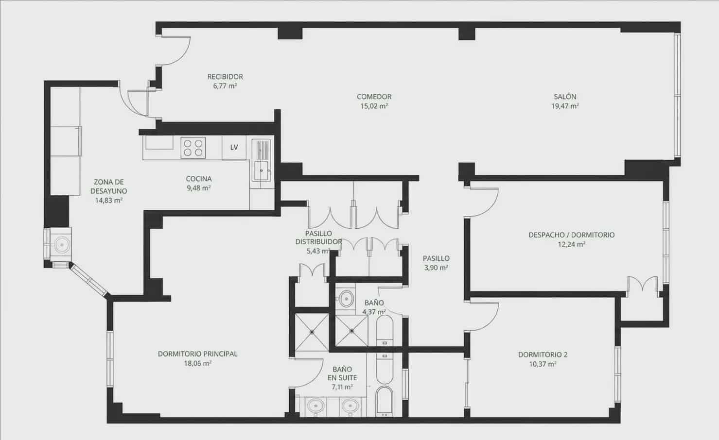 3 chambre Appartement à vendre à Madrid ville - 1 130 000 € (Ref: 9999042)