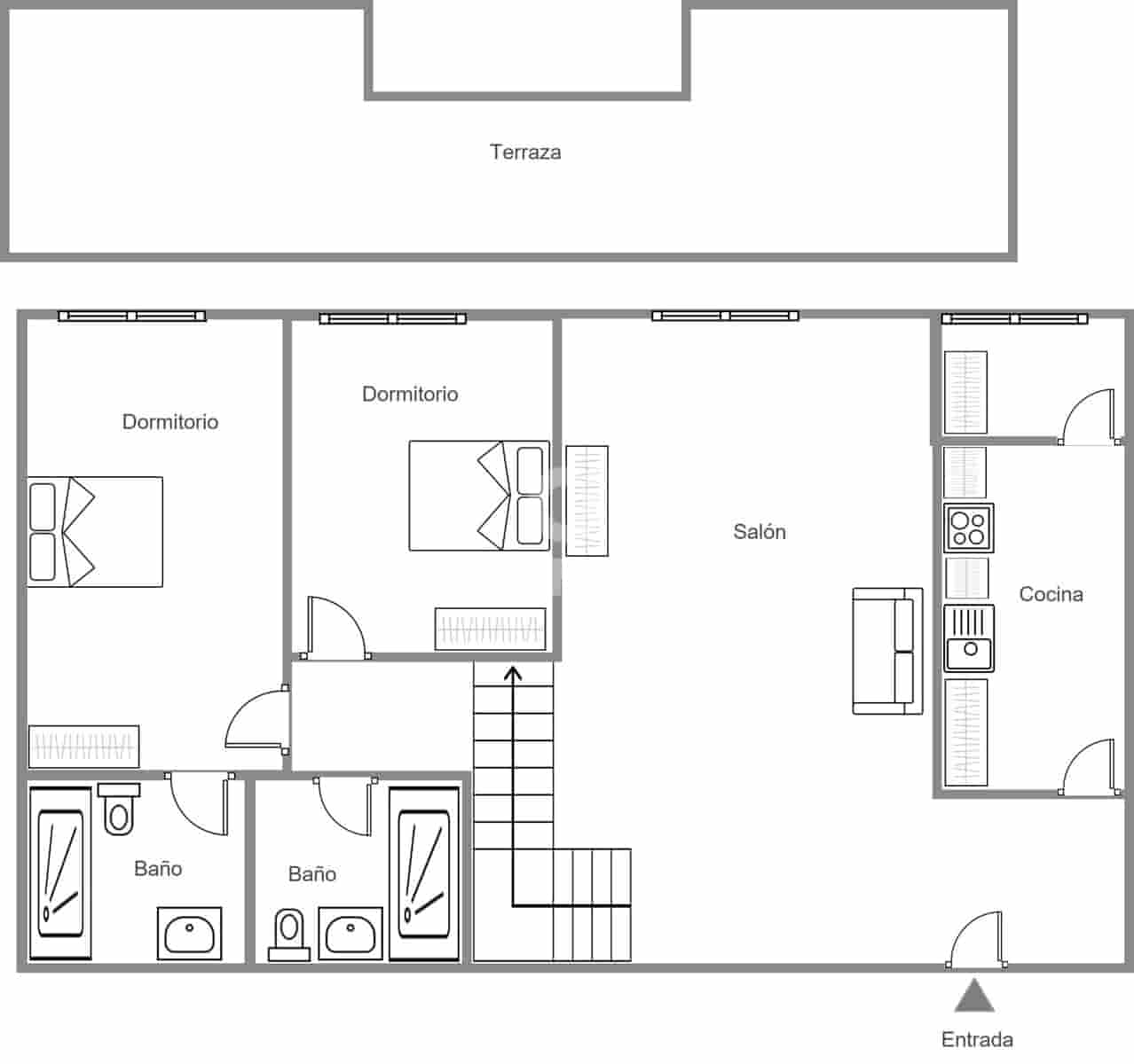 Ático de 2 habitaciones en Parque de la Reina en venta con garaje - 315.000 € (Ref: 10012635)
