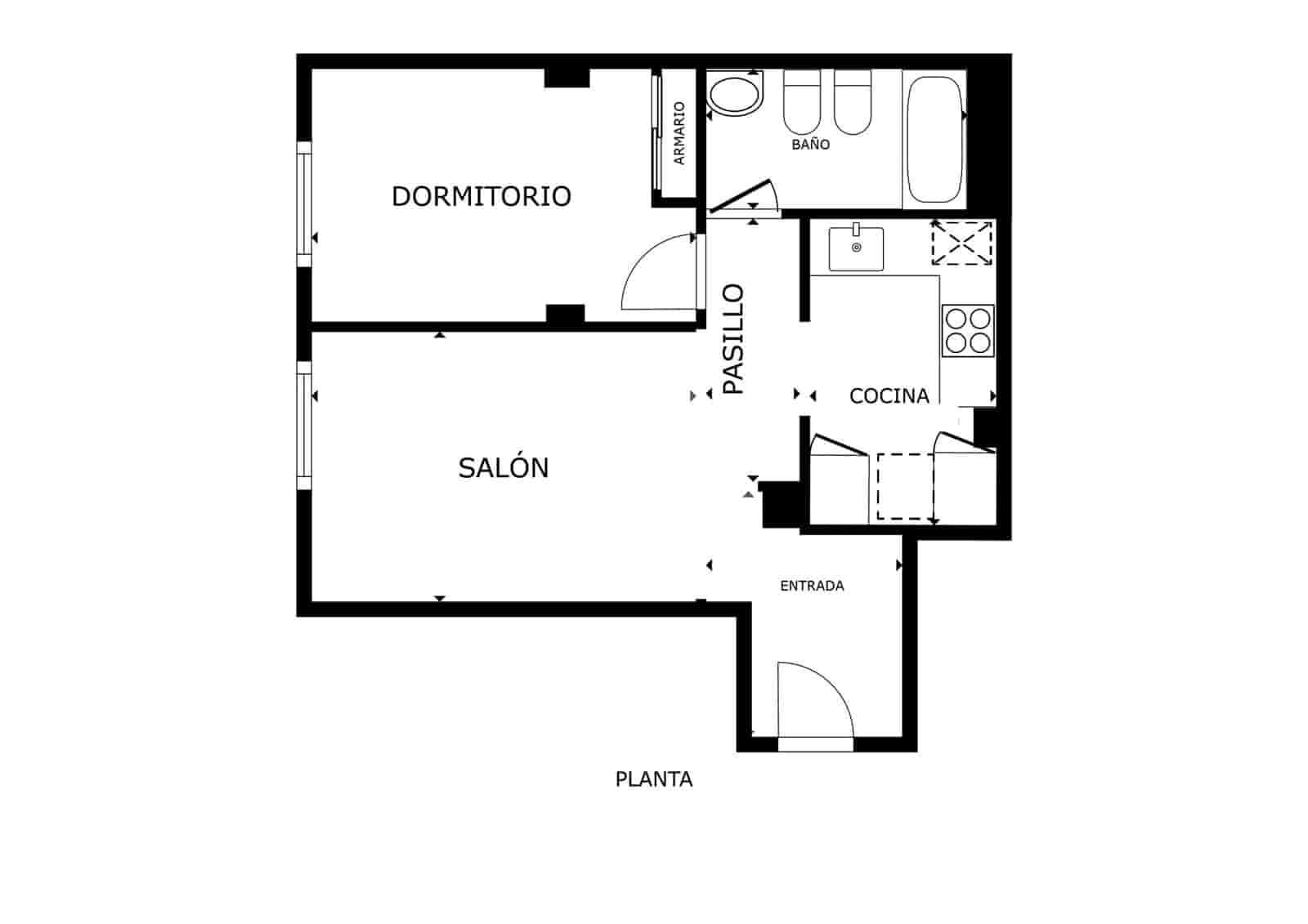 1 quarto Apartamento para venda em Malaga cidade - 250 000 € (Ref: 9238875)