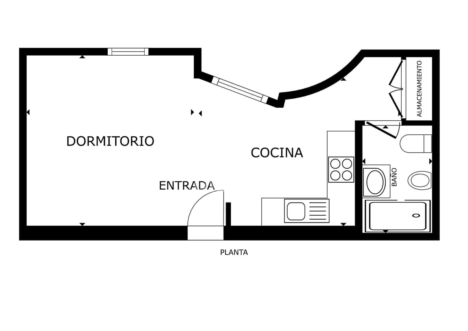 1 sovrum Studio till salu i Malaga stad med garage - 190 000 € (Ref: 9414826)