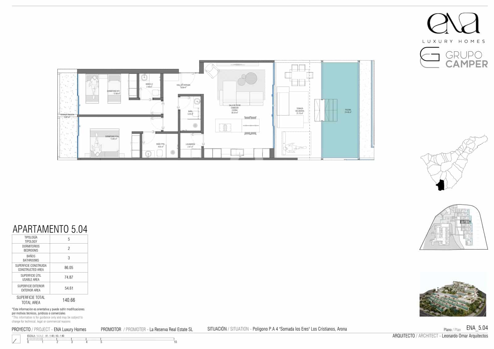 2 soverom Leilighet til salgs i Los Cristianos med svømmebasseng garasje - € 966 150 (Ref: 9793676)