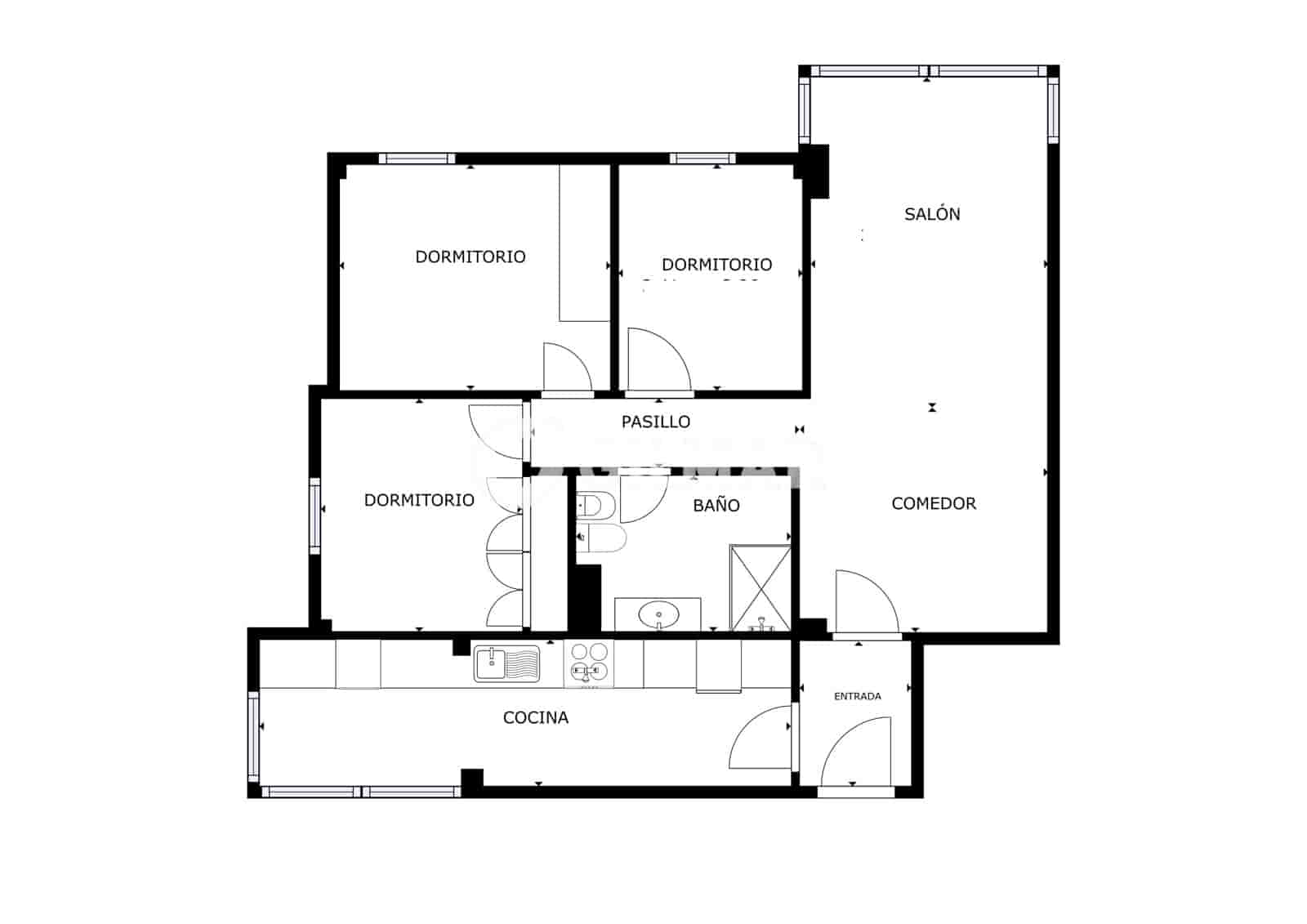 3 Zimmer Wohnung zu verkaufen in Malaga Stadt - 290.000 € (Ref: 9979279)