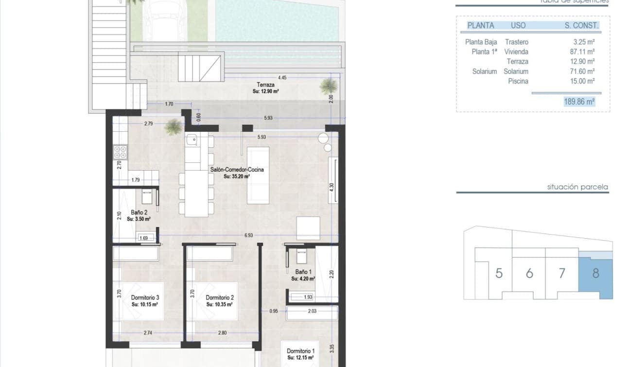 Bungalow de 3 habitaciones en San Pedro del Pinatar en venta con piscina - 449.000 € (Ref: 8402512)