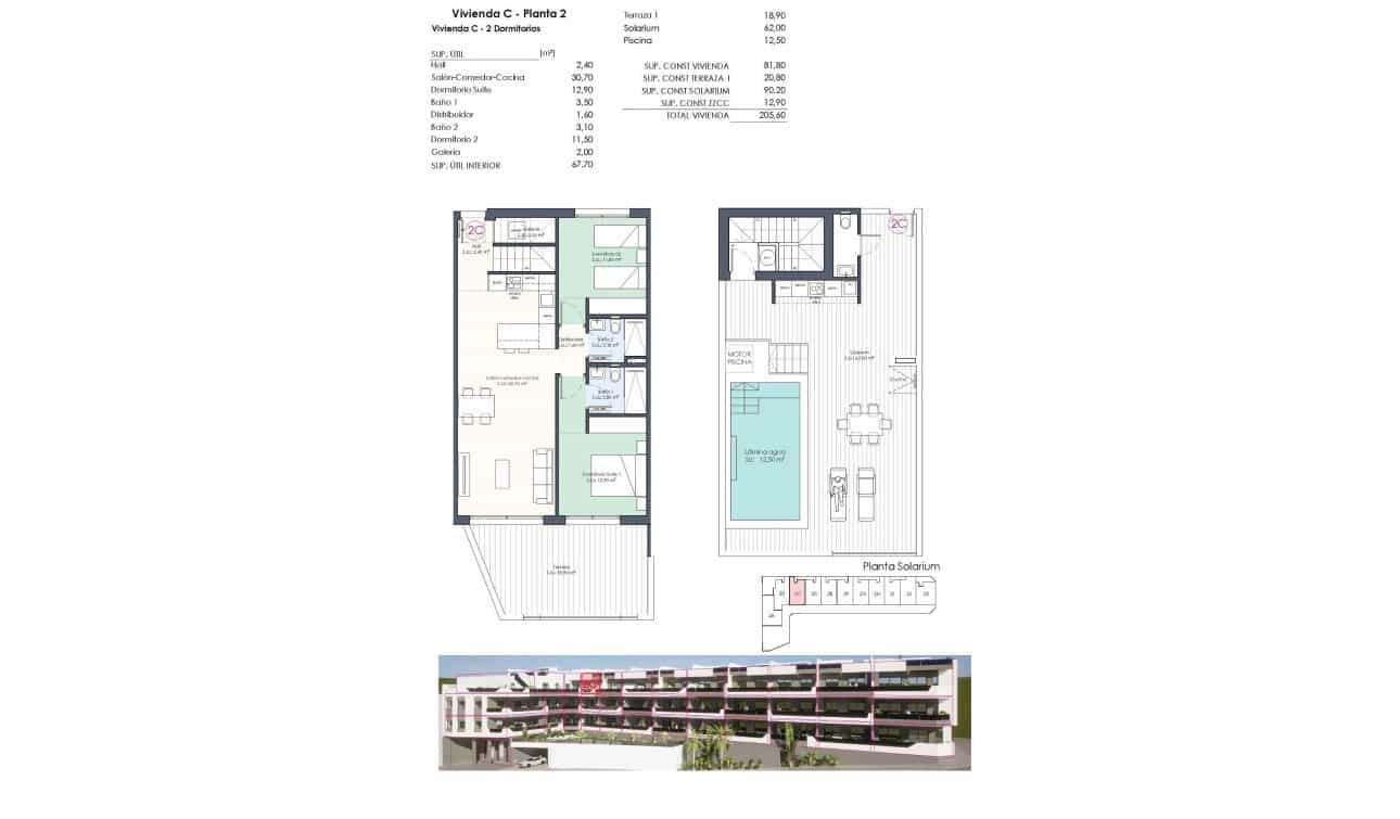 2 soveværelse Penthouse til salg i Benijofar med swimmingpool - € 421.000 (Ref: 8402527)