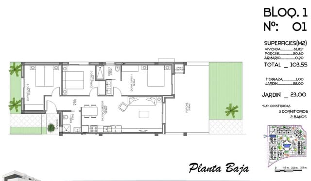 3 Zimmer Apartment zu verkaufen in El Raso, Guardamar del Segura mit Pool - 248.000 € (Ref: 8402531)