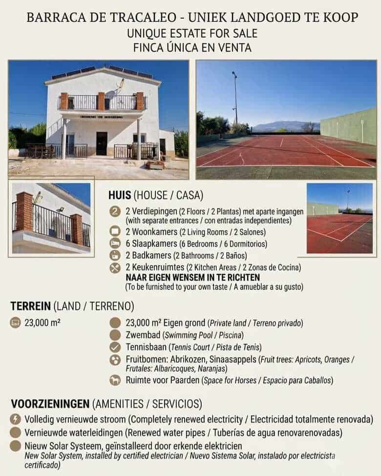 6 camera da letto Finca/Casa di Campagna in vendita in L'Olleria con piscina garage - 325.000 € (Rif: 10071026)