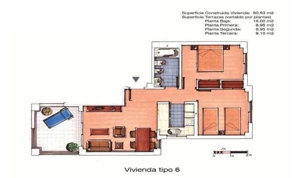 2 soveværelse Lejlighed til salg i Terrazas de la Torre med swimmingpool - € 119.000 (Ref: 8354167)